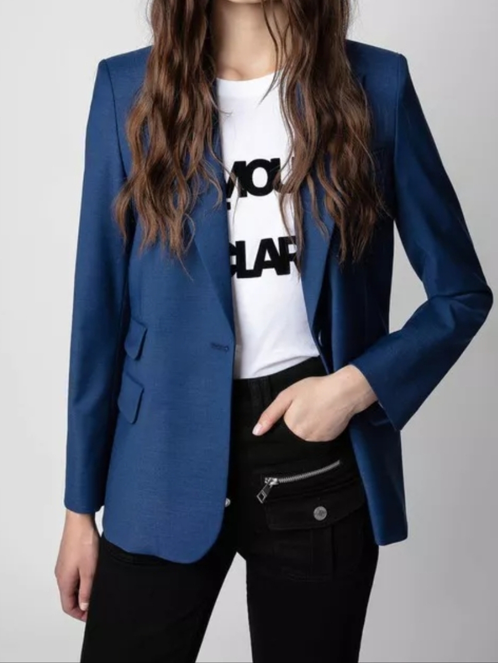 Zadig & Voltaire Women's Blazer Venus Tailored Blue Single-Button Size 40/L
